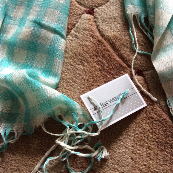 Set of two scarves, checker peach and mint , new - Picture 5 of 5